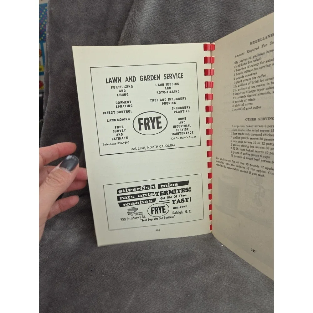 Hayes Barton Methodist Church‎ Cookbook 1964 Edition Rare Raleigh, NC